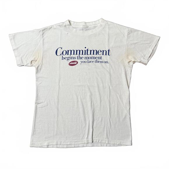Vintage 1990s thrashed AVIA sports commitment quote tee L - Picture 1 of 5